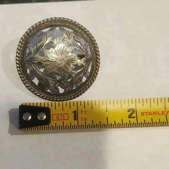 Vintage Vogt Sterling Silver 18 k gold buckle, keeper, tip and bridle rosette. - Picture 11 of 15